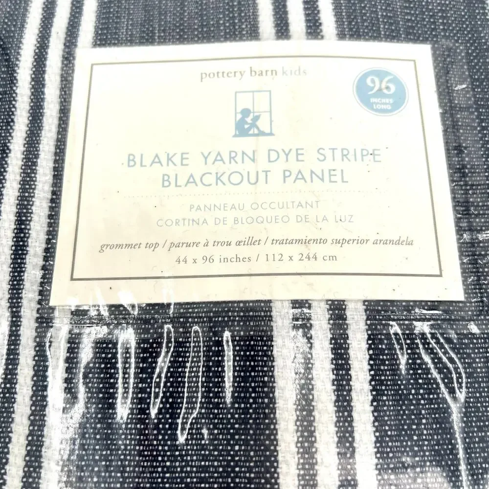 Pottery Barn Kids Blake Yarn dye Stripe Blackout Panel 44”x96”